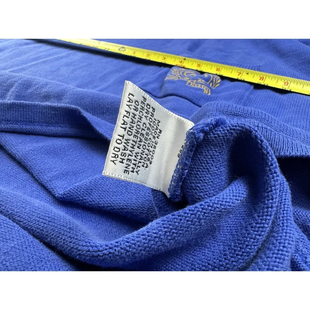 Calvin Klein Sweater Mens L Pullover Blue Cotton Casual distressed 89 Collection